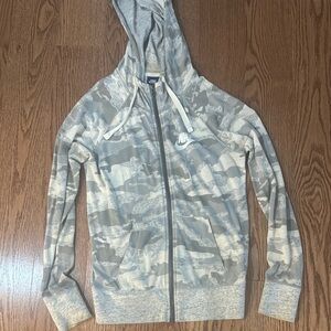 Nike Gray and Cream Camo Hoodie